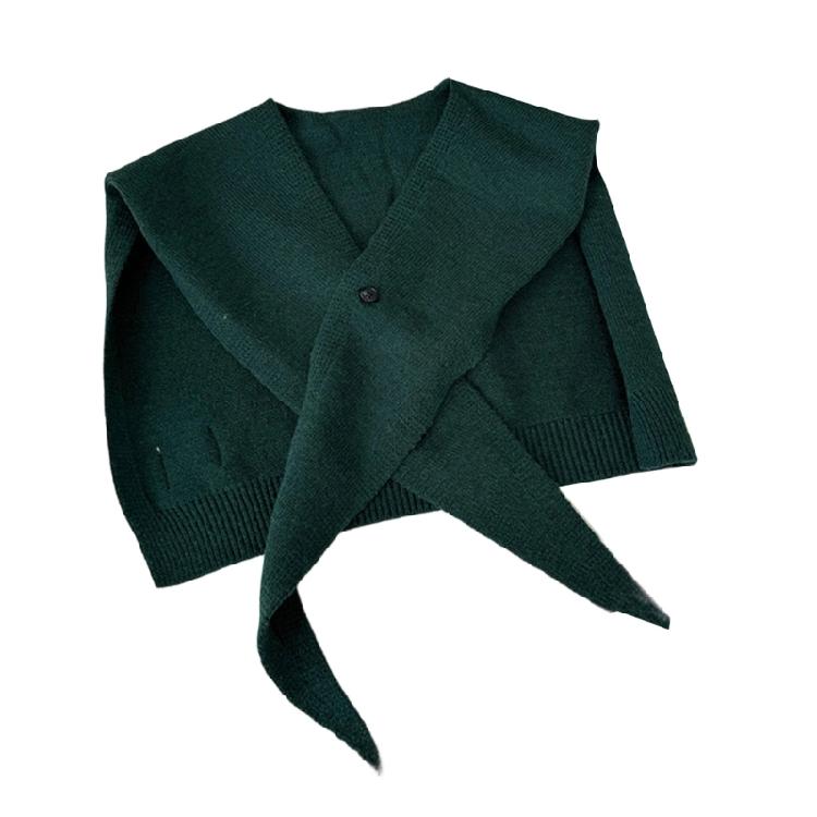 Stylish Cropped Shoulder Wrap Scarf Lightweight Polyester Shawl Elegant Women's False Collar Fashion Outerwear