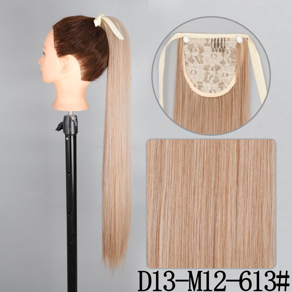 

Синтетичні 22-дюймові жіночі стрічки, довгі прямі хвостики для нарощування волосся Термостійкі хвостики для жінок 30inches