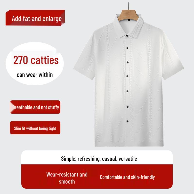 Men s Plus Size Short Sleeve Knit Polo Shirt 7XL