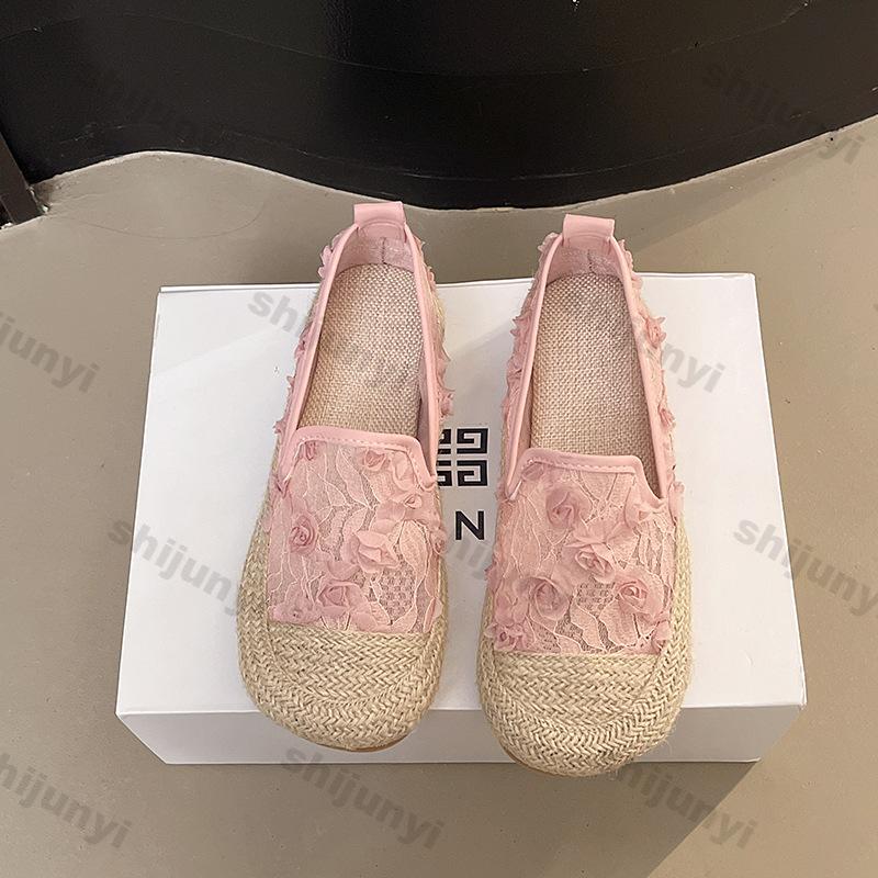 Women's Casual Shoes Summer 2025 New Round Toe Breathable Comfortable Flats  Fashion Weave Lightweight Slip On Vulcanized Shoes