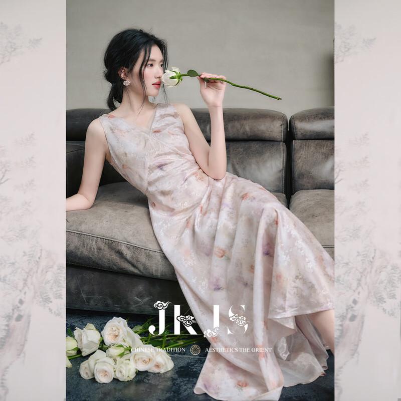 

Elegant New Chinese Style V-Neck Vest Dress L