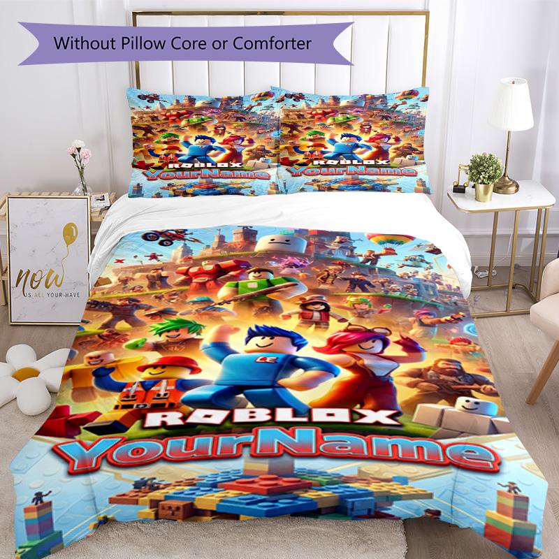Roblox 360 Customize your name Bedding Set Breathable Duvet Cover with Pillowcases Home Decoration Birthday Gift