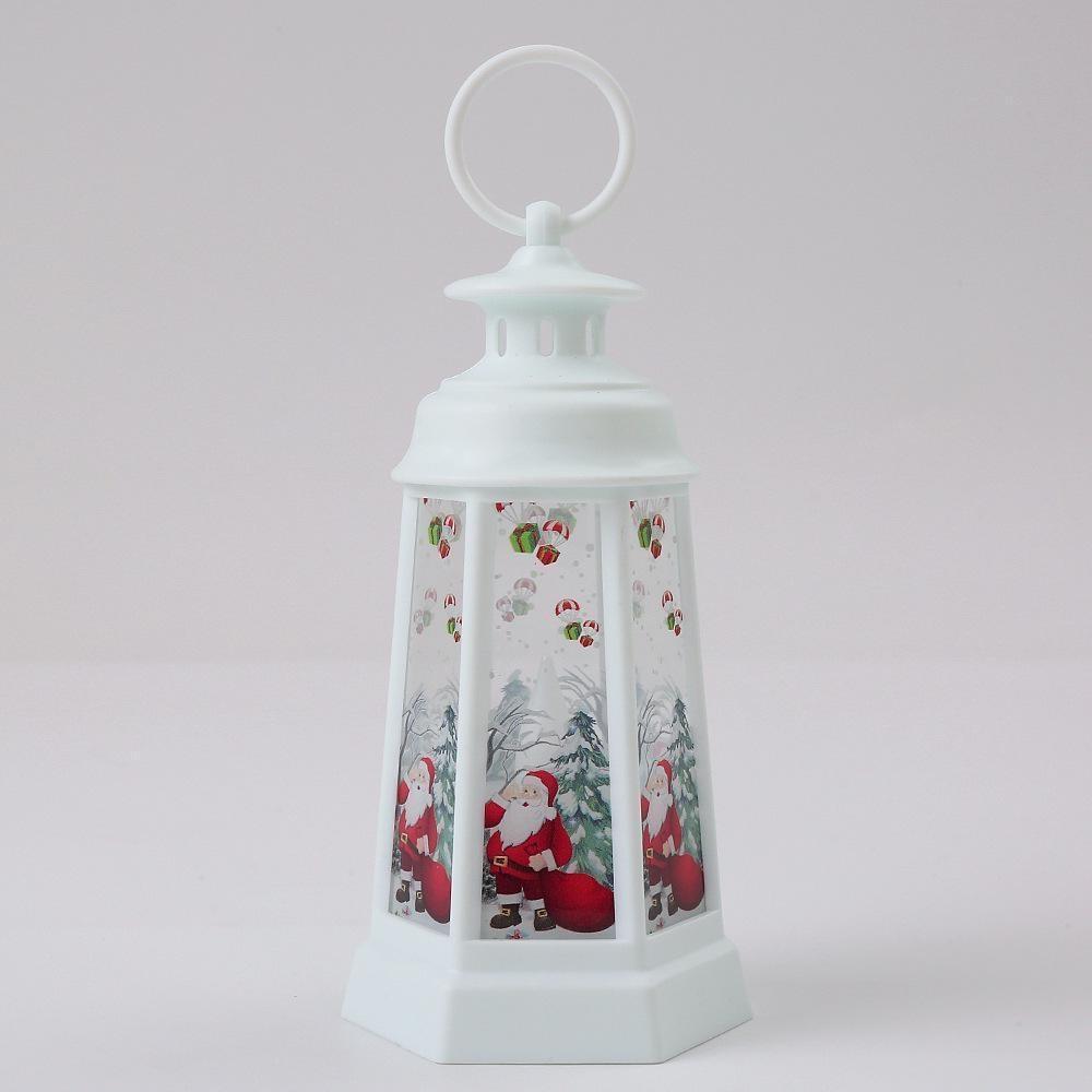 Christmas Santa Lantern Wind Light Retro Style Battery Powered Decorative Lantern Hanging LED Light