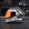 DOT Approved FullCoverage Headgear | CarbonFiberStyle with Visor, for Road Riding M Carbon Fiber