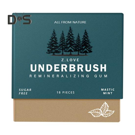 

1/4 коробки реминерализующей жевательной резинки для подбородка органическая мастика перечная мята без сахара долгосрочное освежение дыхания чистка зубов здоровье полости рта B