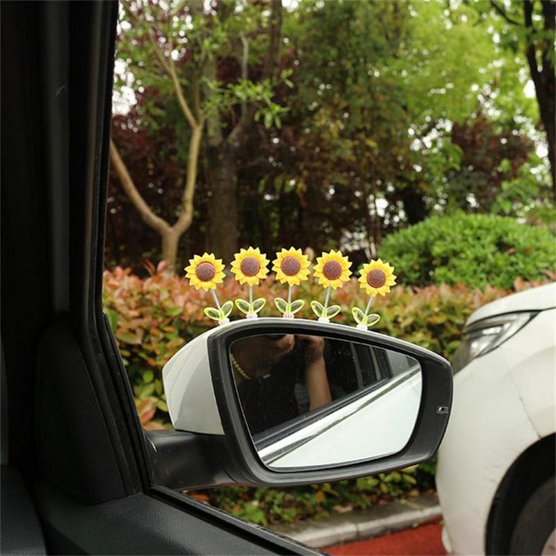 Car Ornaments NEW 5pcs Cute Sunflower Design Car Dashboard Car Window Edge Decoration Car Interior Decoration Accessories
