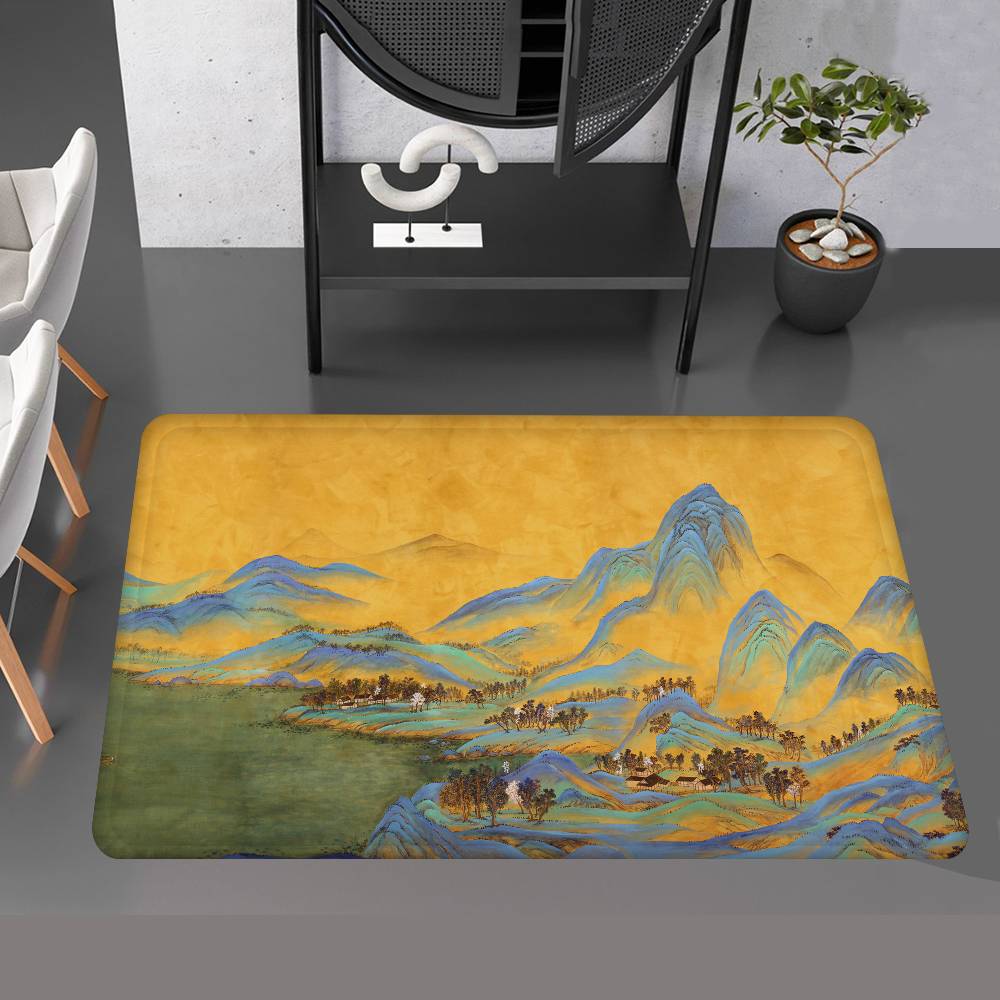 World Famous Painting Art Category Floor Mat Retro Multiple Choice Living Room Kitchen Rug Non-Slip Modern Home Decor