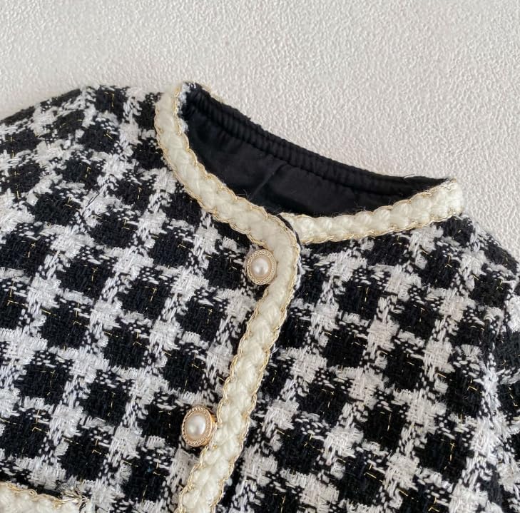 Cuddly 80cm Duffle Check Romper Cute Everyday Princess Duffle [Key Shop] Set, Gingham, White, Black, Cotton, Kids' Clothing, Wear, Stylish, Spring,