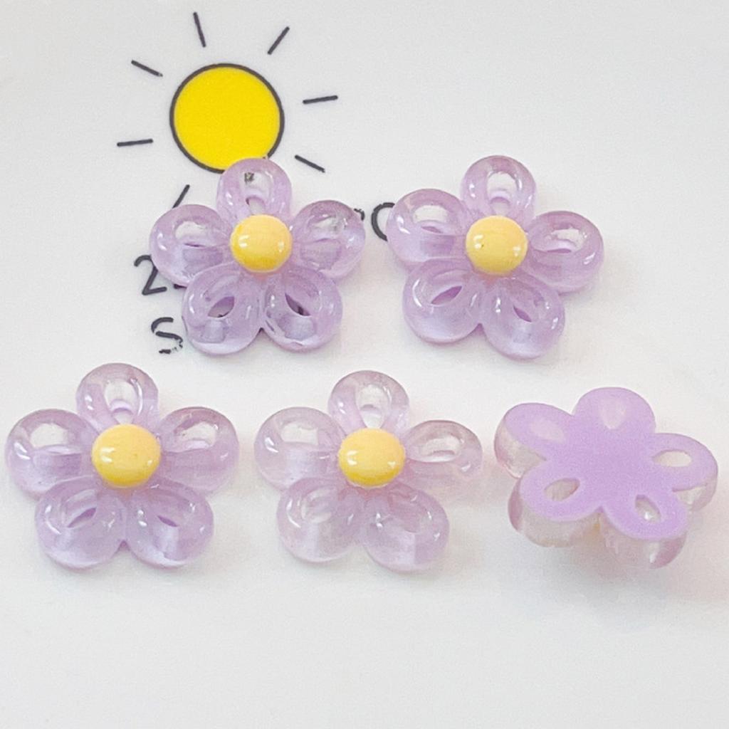 Bunte Hohlblumen-Anhänger Halskette Armband Schmuckherstellung Handgemachte Bastelartikel DIY-Zubehör 23x23mm 5 Farben