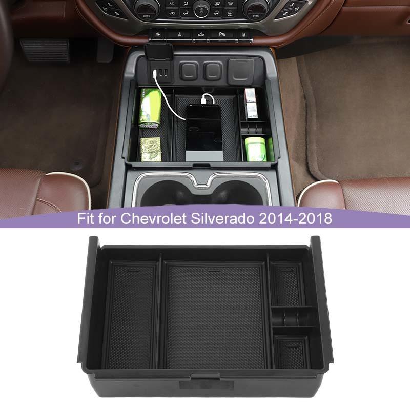 Front Center Console Cup Holder Storage Box Organizer Container For Chevy Silverado /GMC/SIERRA 2014-2018 Stowing Tidying Accessories