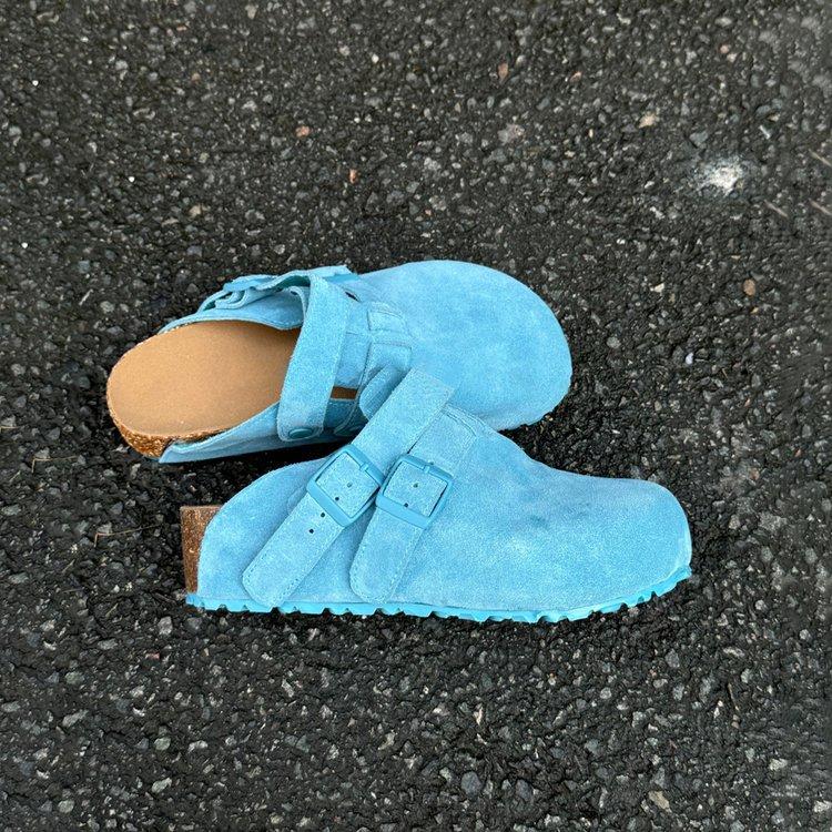 

Baotou Boken shoes for women s outer wear 2025 new spring and summer one-pedal versatile thick-soled two and a half slippers lazy sandals 35 синий