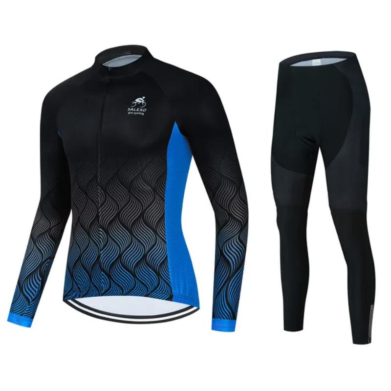 2026 Autumn Velvet Thin Cycling Suit Cycling Suit Bicycle Spring and Women's Long-sleeved Suit Quick-drying Breathable Sunscreen Overalls Trousers