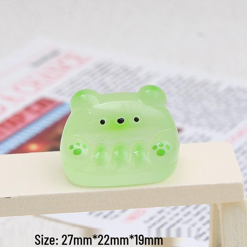 Handmade Resin Hair Clips & Croc Charms with Luminous Bear and Cartoon Designs