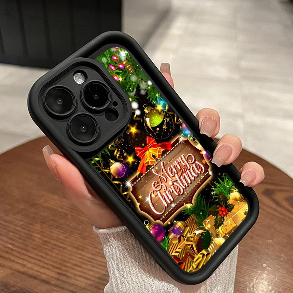 Ae113 Crăciun Fericit artă Moș Crăciun artă design Huse de telefon pentru iPhone 16 14 13 11 Pro Max 15 7 8 Plus 12 mini XR XS Max Husă de protecție pentru scară de înger