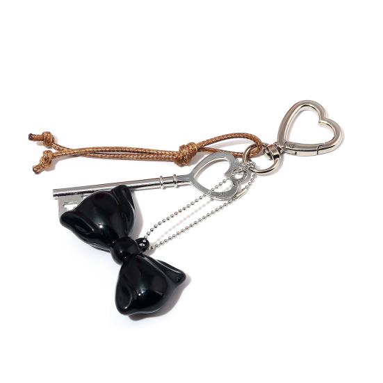 Heart Shape Bow Tie Keychain Pendant Lightweight Bag Charm Suitcase Backpack Wallet Keyring Fashion Accessory