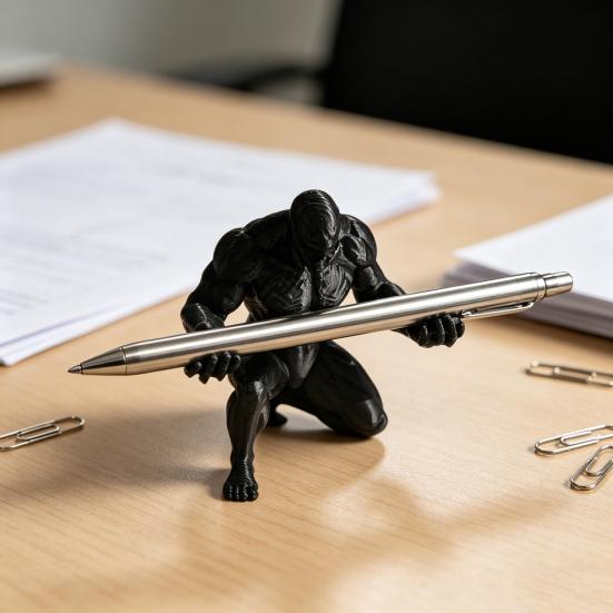 3D Printed Batman Pen Holder, PLA Desk Organizer for Pencils Markers, Superhero Decor for Office Home, Unique Gift for Comic & Movie Fans