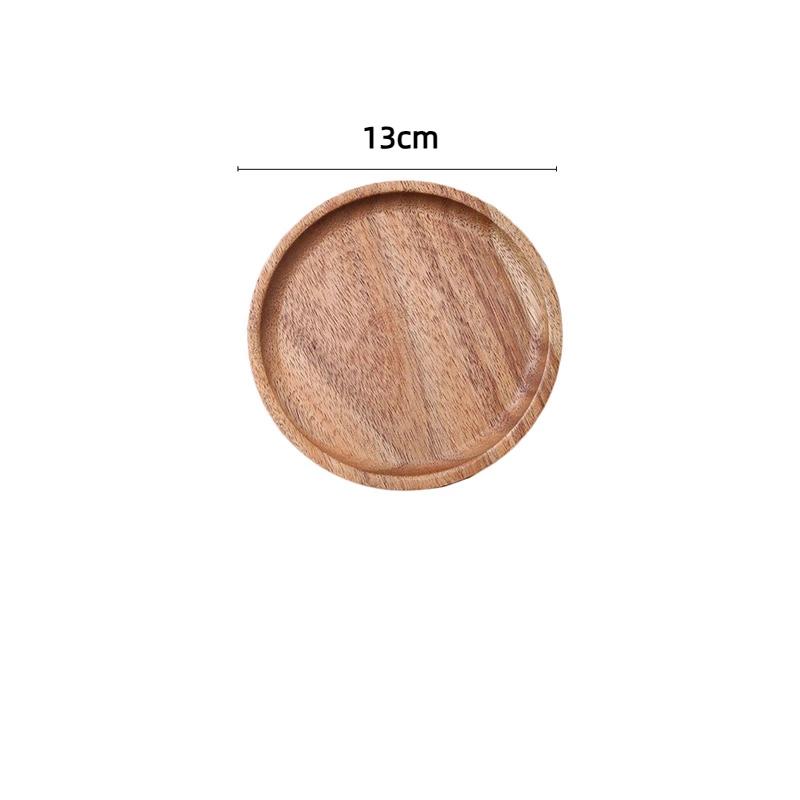 Simple Solid Wood Dinner Plates Round 13-38cm Serving Platter Tray Snack Fruit Platter For Food Snack Dishs