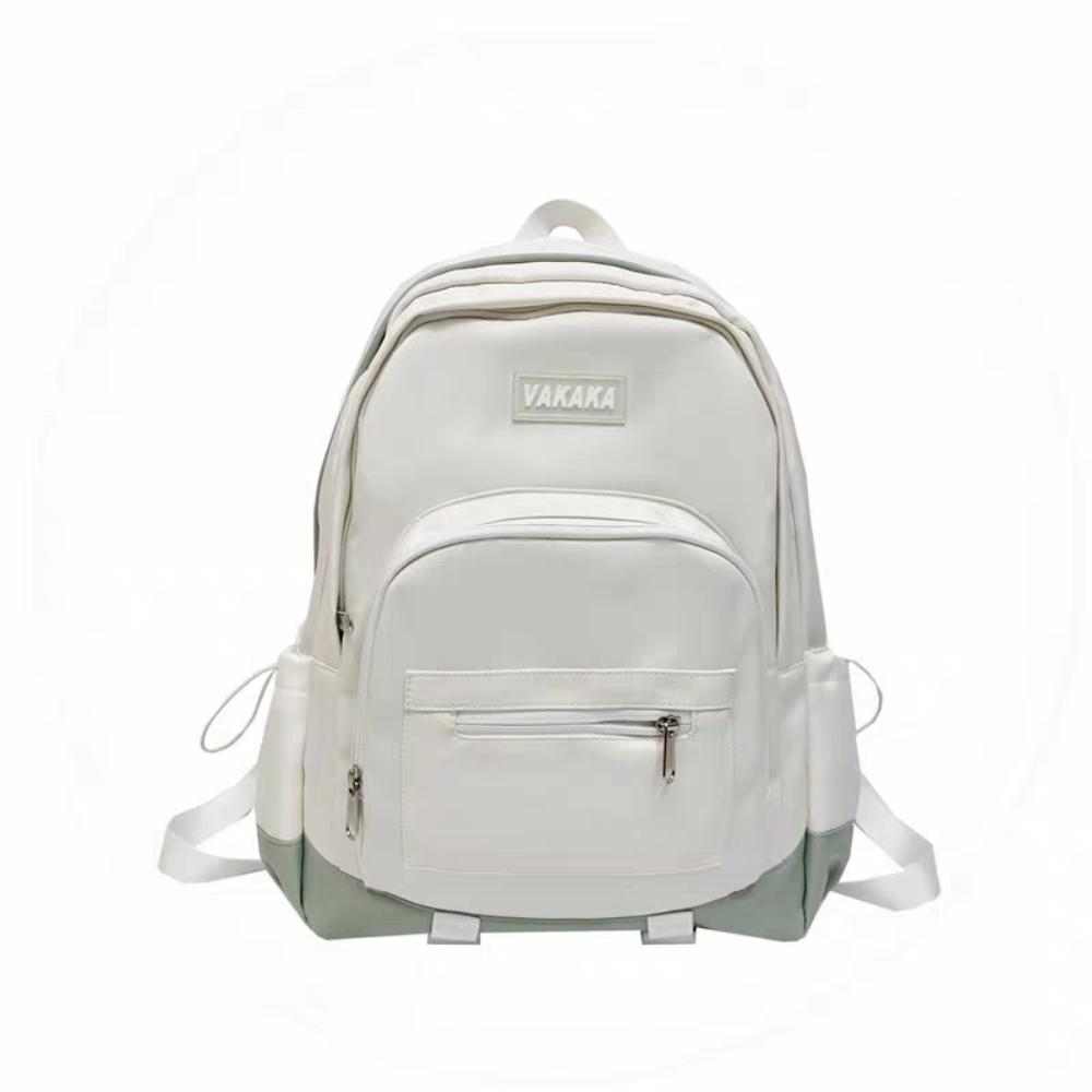 Large Capacity Laptop School Bag Color Blocking College Backpack Students Shoulder Bag  Outdoor
