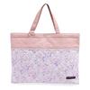 COLORFUL CANDY STYLE Kids Quilted Tote Bag for Girls, School Lesson Bag, Floral Mist, Cotton Handbag with Name Tag