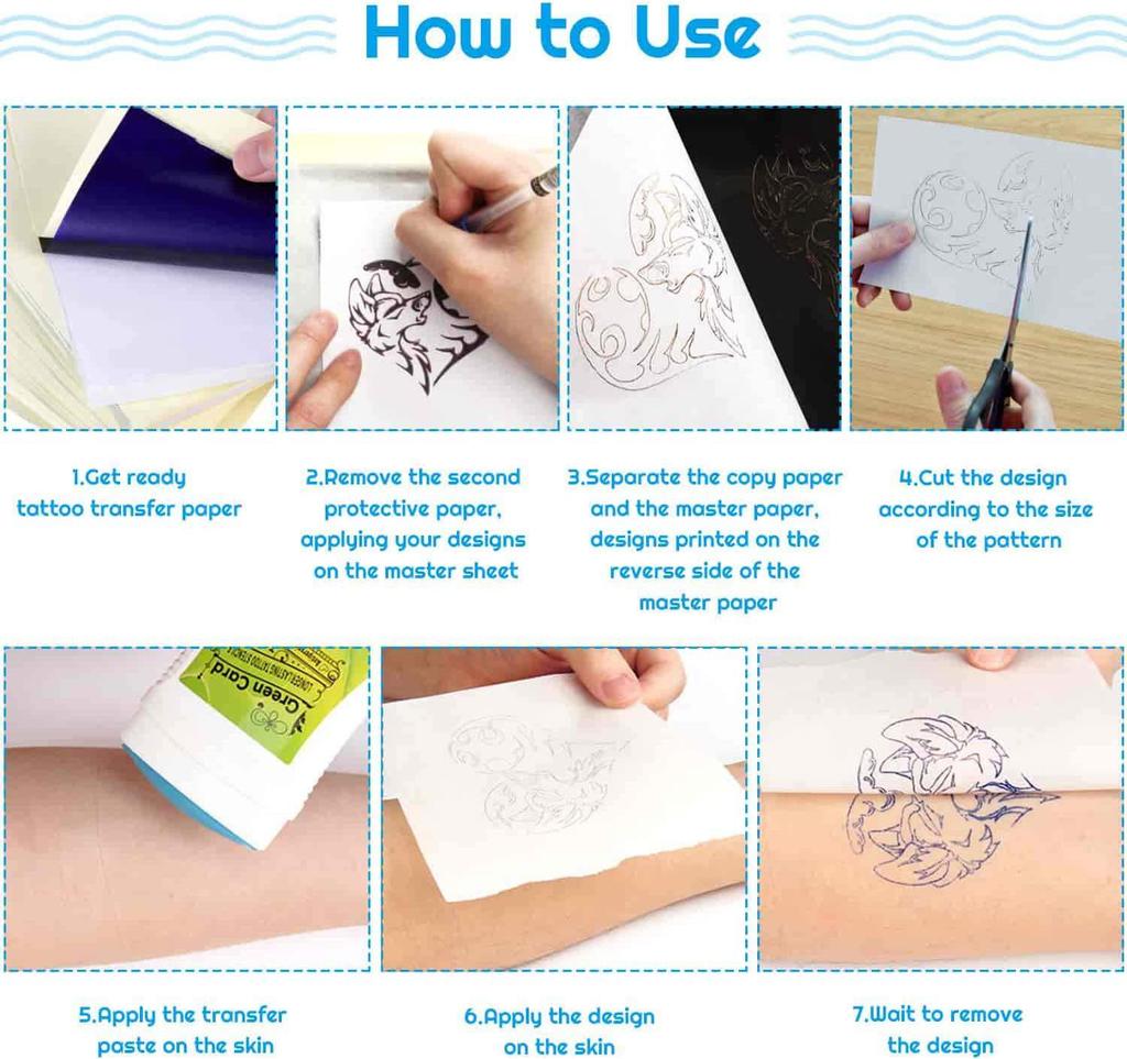 Kleine Robbe Dual-Use Tattoo Transfermaschine: Handgezeichnetes Tattoo-Musterpapier, Geometrisches Design Materialien & Verbrauchsmaterialien