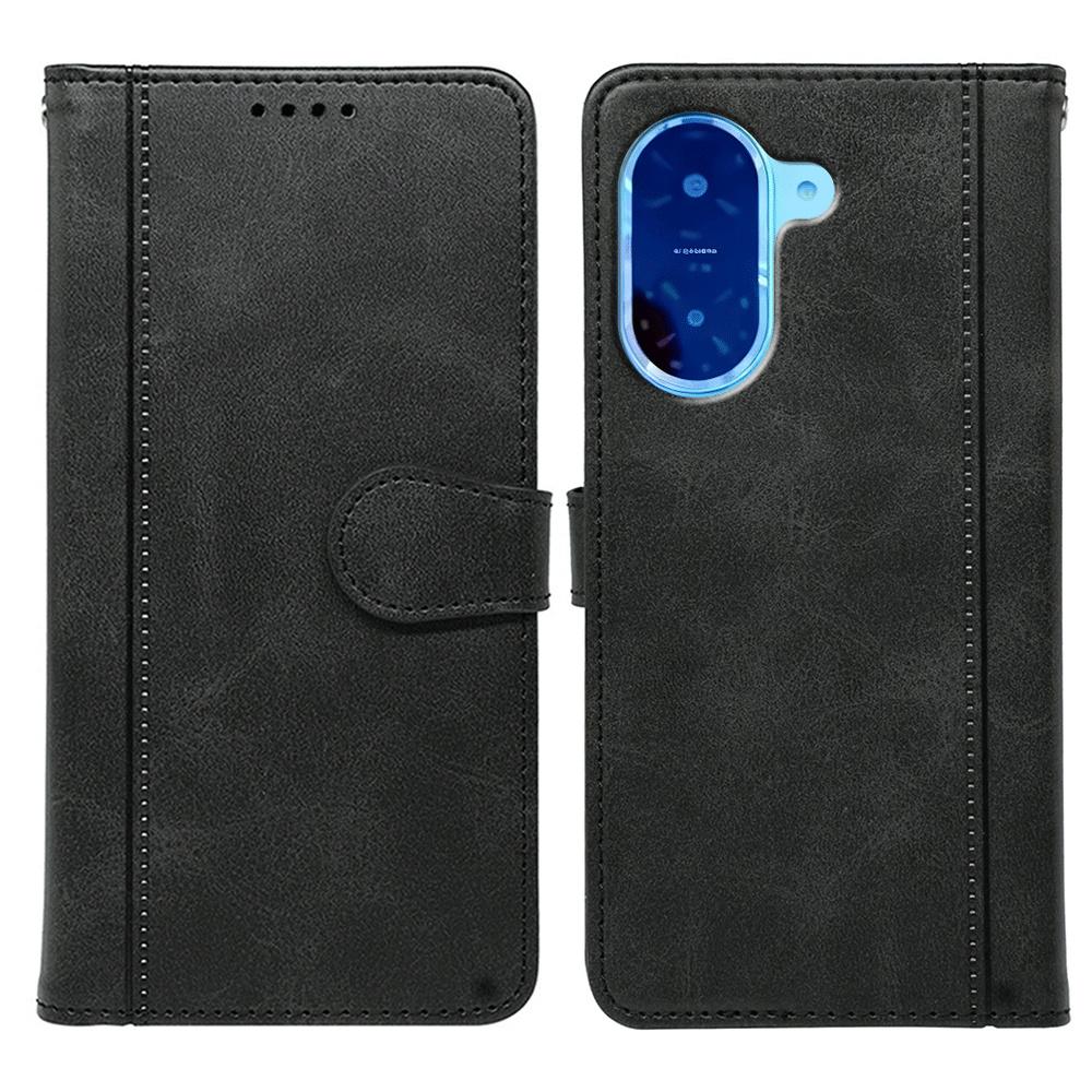 Für Xiaomi Redmi A5 4G (171,7 mm)/Poco C71 4G Hülle Kalbsleder Textur Ständer Buchstil Handyhülle