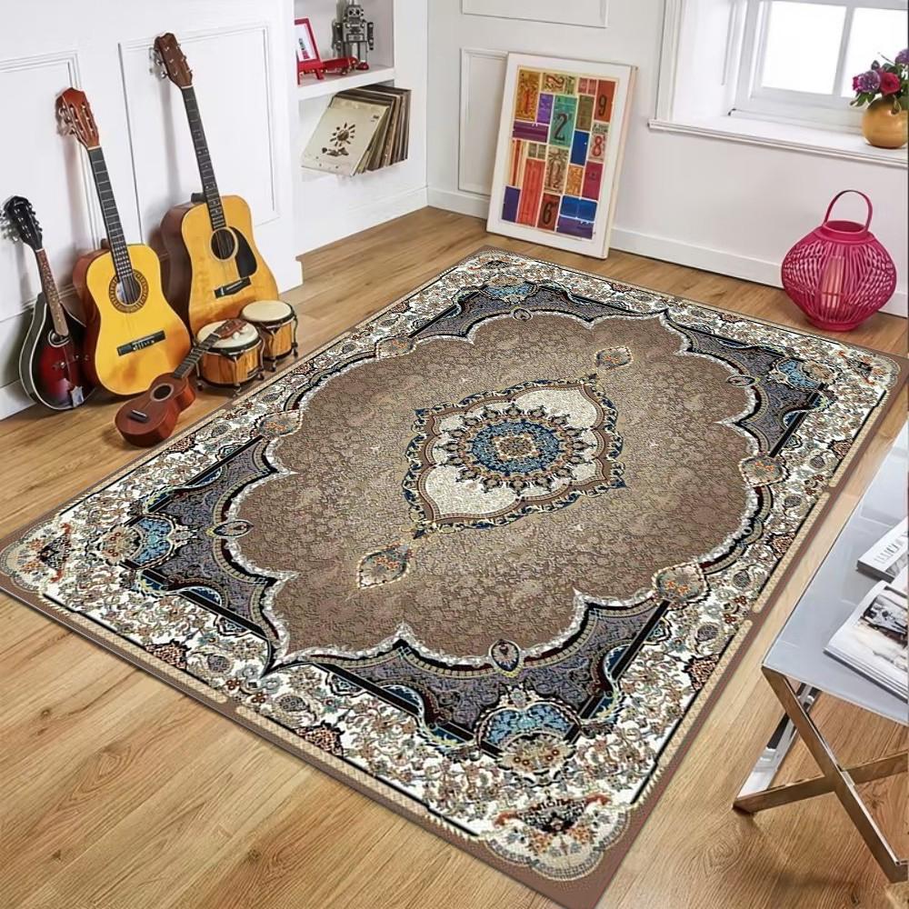 

Persian Style Area Rug Intricate Flowers Print Design Soft Non-slip Durable Carpet Retro Maximalism Home Decor Floor Mat 50x80cm