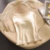 French Satin Spot Camisole: Women's Sleeveless Summer Top - Loose Fit Base Layer for Suits