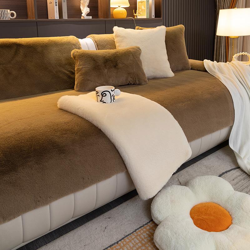 

Бархатная подушка для дивана, зимняя утолщенная нескользящая кожаная подушка для гостиной, легкая подушка для дивана, роскошное высококачественное скандинавское современное полотенце на спинку 70*70cm