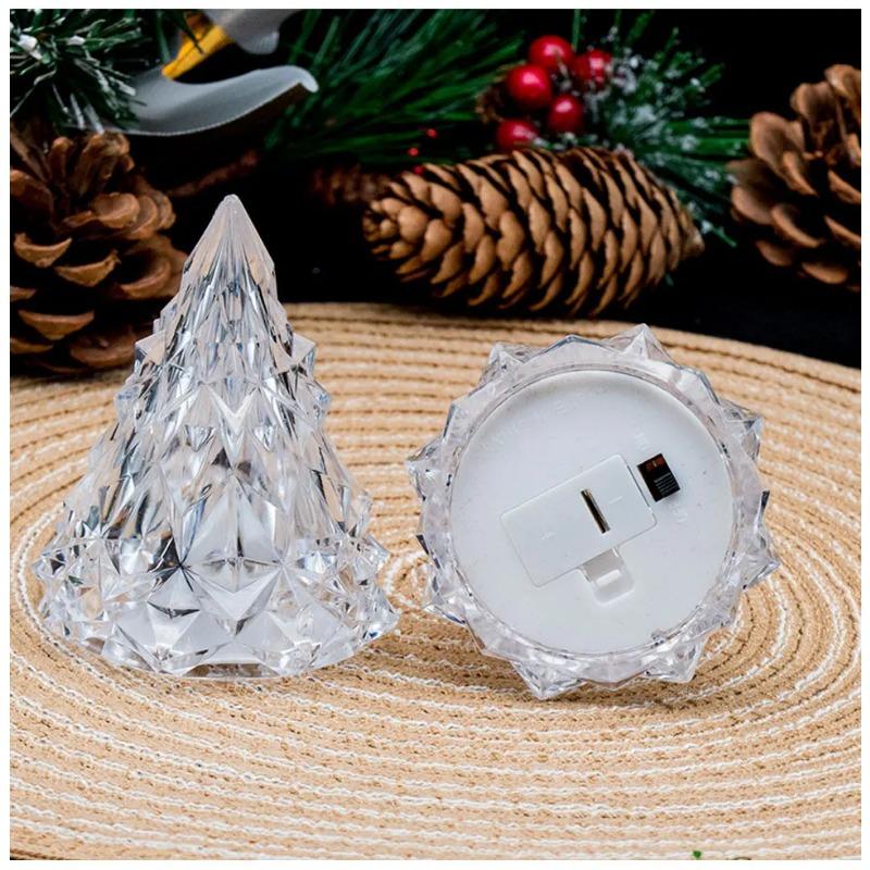 Flammenloses LED Elektronisches Kerzenlicht Weihnachtsbaumform LED Kerze Eve Kristalllicht Atmosphärenlicht Hochzeitsfeier Dekoration