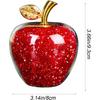 Crystal Apple Figurine Artificial Glass Apple-Shaped Paperweight Home Decor Filled with Fake Diamonds Fruits Collectibles Art  (Red)