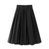 2025 Winter Women's Casual Black High-Waisted Full Skirt