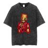 Übergroßes Vintage-Kurzarm-T-Shirt im Acid-Wash-Look mit Korn "Retro Fan" Grafikdruck