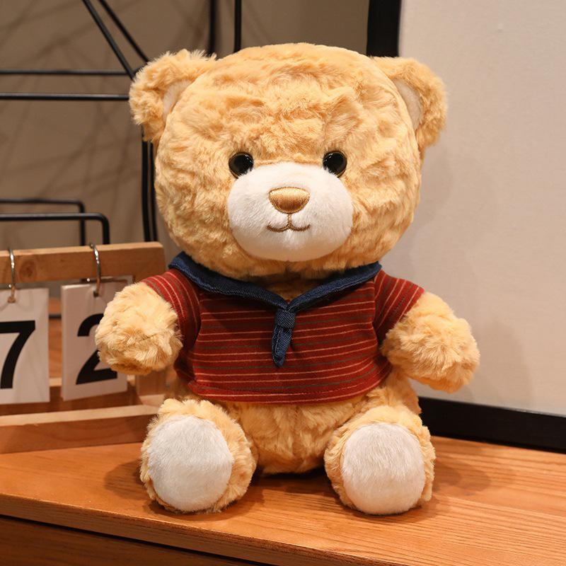 Cross-Border Teddy Bear Plush Overalls - Cute Little Bear Hug Pillow for Kids' Birthdays