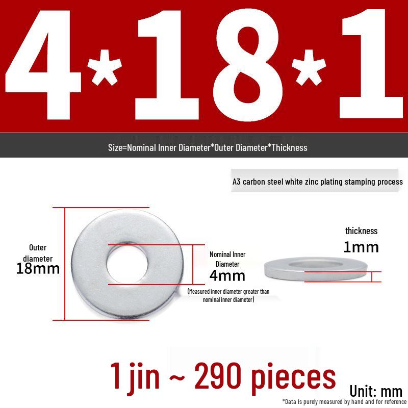 Extra Large Galvanized Metal Flat Washer - Thickened Round Screw Washer M6-M16