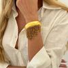 Trendy Geometric Metal Bead Bracelet with Stylish Tassels Details Dangling Charm Handchain For Daily Wear