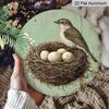 2D Flat Aluminum Retro Bird's Nest and Egg-Themed Wall Decor Rustic Style 7.87 Inches X 7.87 Inches Perfect for Homes, Studios, Cafes, Gardens, Front