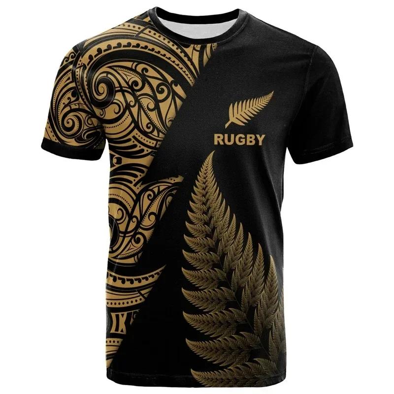 

Summer Zealand Maori Rugby Ball Printed T Shirt Fitness Sports Men Quick Dry T Shirt Fashion Hawaiian Sports Top 6XL