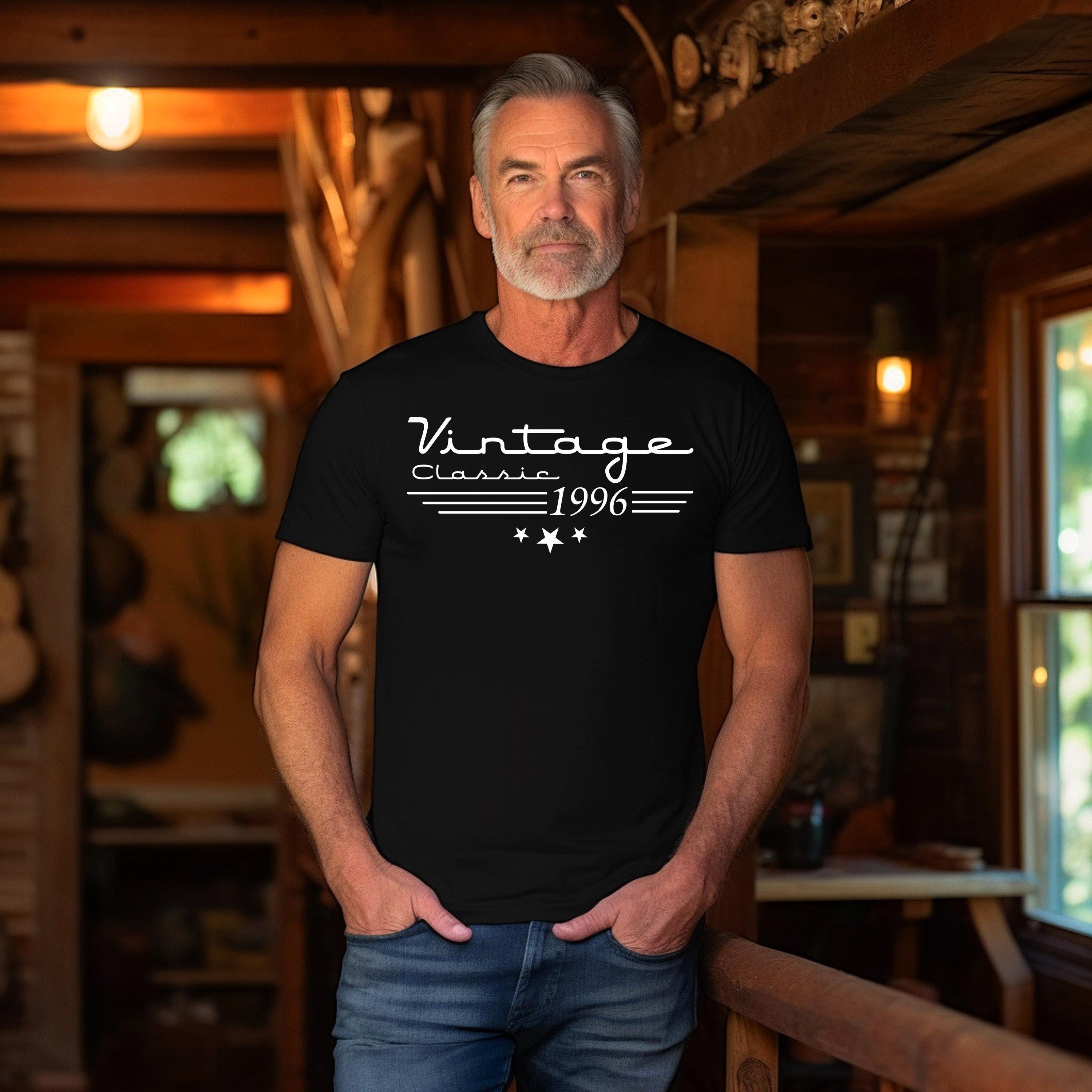 1996 Vintage Birthday Gift Shirt Retro Classic 30th Birthday Shirt for Men Cotton Tops S