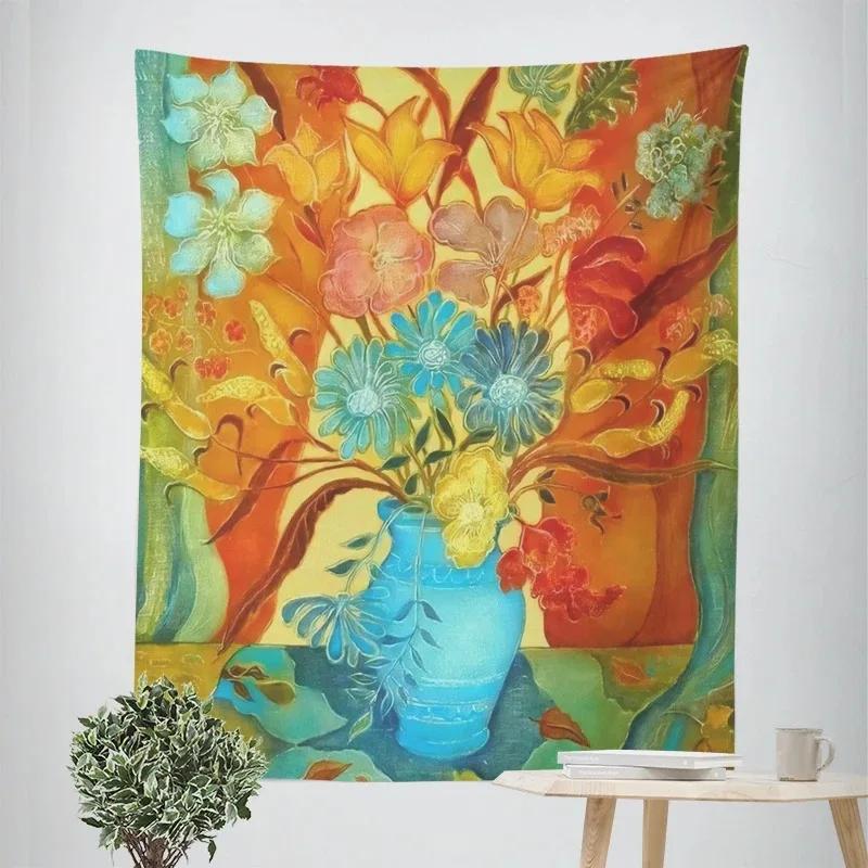Украшение стен для дома Гобелен с рисунком фруктов и цветов Подвесная ткань для офиса — фото 15