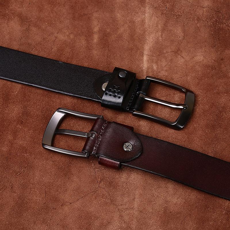 Simple, Fashionable And Versatile Trend Italian First-Layer Cowhide Belt Men'S Genuine Leather Casual Jeans Men'S Belt