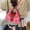 Retro large-capacity shoulder bag women's 2025 new plaid tote bag multi-functional backpack leisure bag