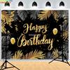 Black Gold Series Crown Photography Backdrops Props Banner For Photoshoot Balloon Birthday Party Photo Studio Background BD-03