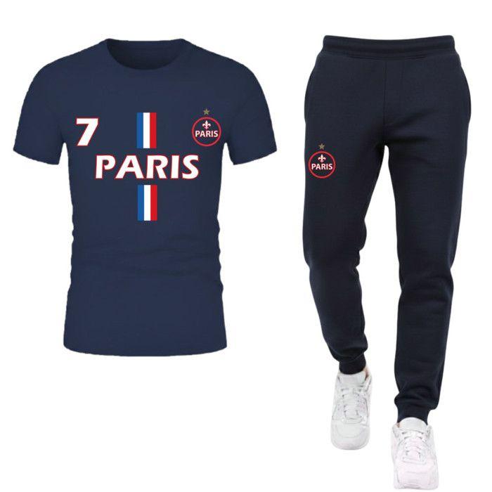 Men's Football Sportswear Paris Style - Jersey & Jogging - Spring / Summer Collection - - Blue