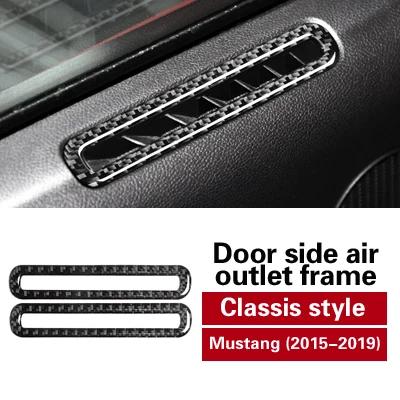 

For Ford Mustang GT 2015-2019 Carbon Fiber Car Interior Door Air Condition Outlet Vent Panel Cover Trim Stickers Accessories углеродного волокна черного