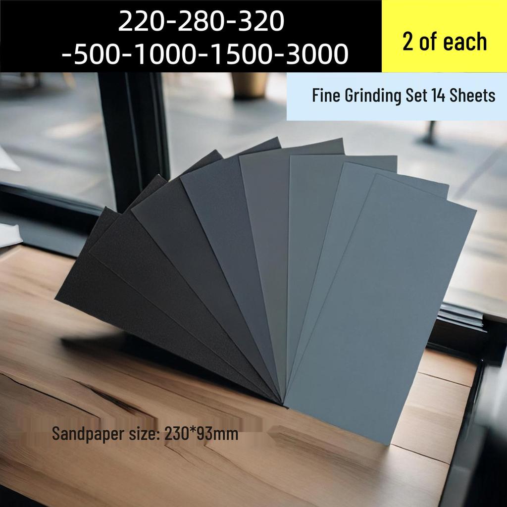 Wet and Dry Sanding Sheets Set for Car Paint, Woodworking, and Walls