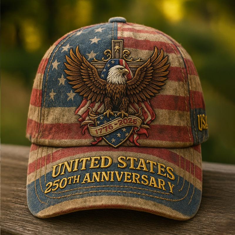 D Print Independence Day Commemorative Sunshade Baseball Cap Outdoor Cap Non-embroidered