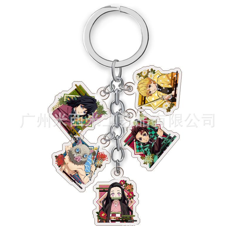Anime Demon Slayer Acrylic Keychain Transparent Charm Manufacturer Direct Supply Multiple Styles Bulk Custom Beautiful Design