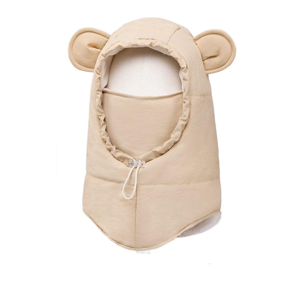 Keep Warm Balaclava Hat Solid Color Ski Mask Hat Simple Winter Ear Protection Cap Sports