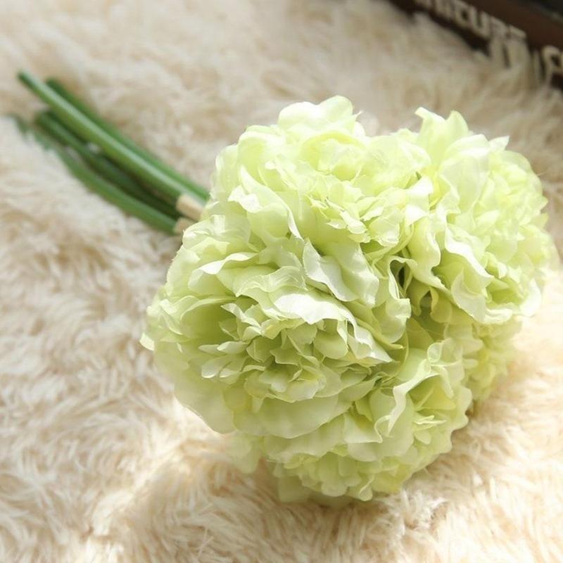 5tops / Bunch Simulation Peony Flower Bouquet To The Beam Simulation Flower Home Decoration Crafts W