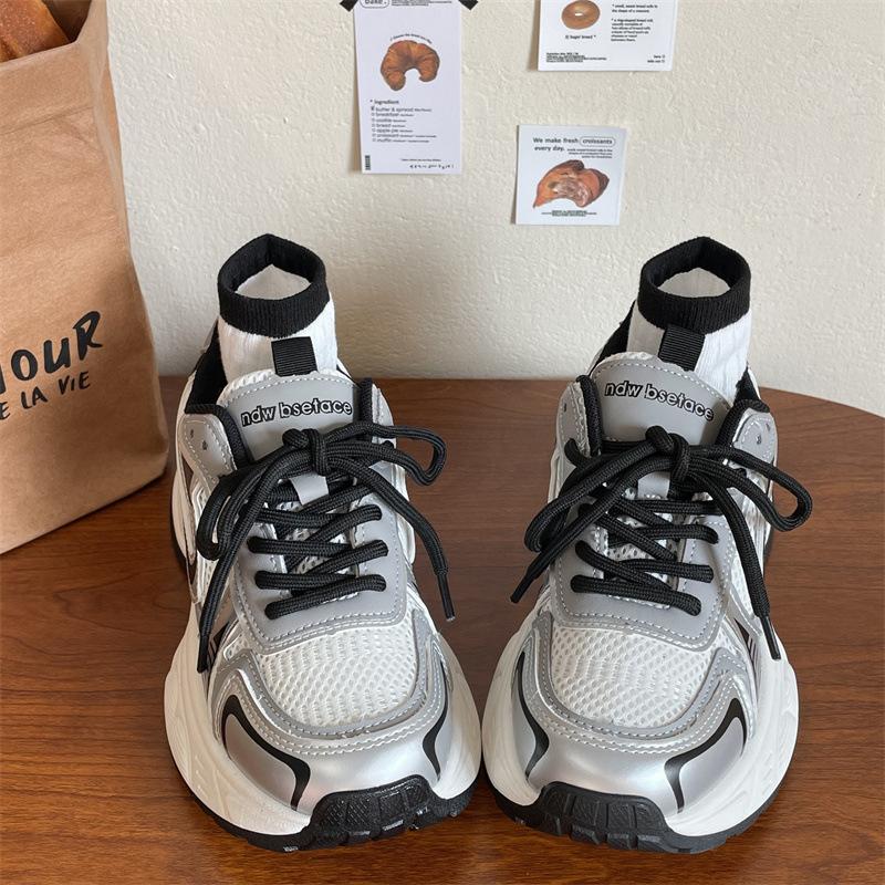 Dad Shoes Women's Shoes 2025 New Spring and Summer Thin Thick-soled Heightening Little White Shoes Breathable Mesh Casual Sports Shoes